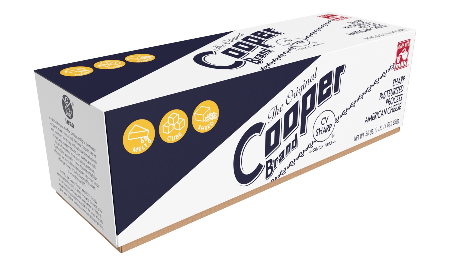 Cuba Cheese Shoppe Inc 30 Oz Cooper Sharp White American Cheese cuba-cheese-shoppe-inc-30-oz-cooper-sharp-white-american-cheese